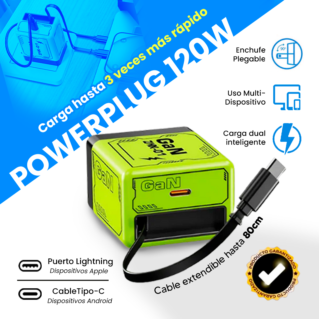 Power Plug Cargador rápida de 120 W