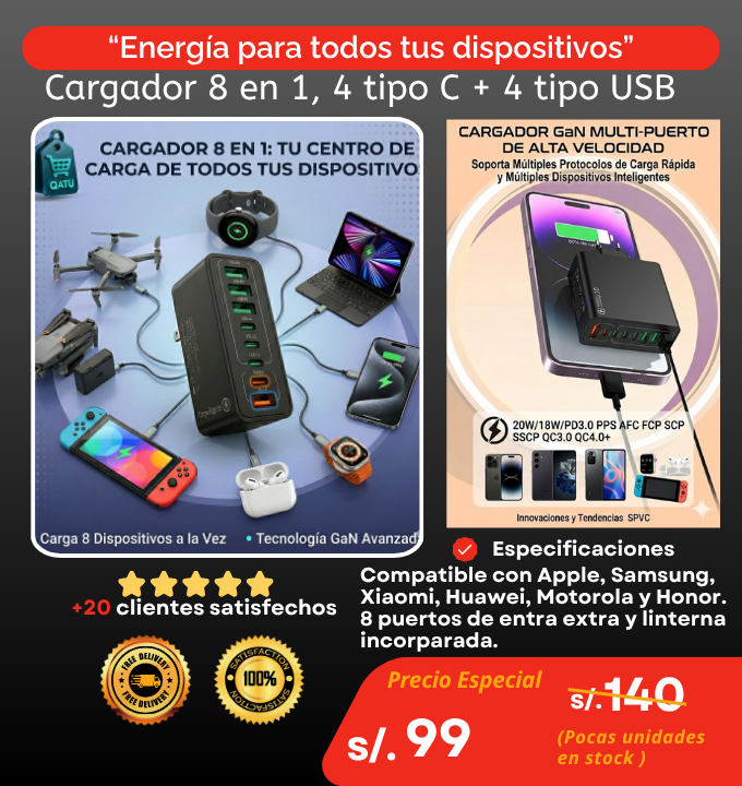 CARGADOR 8 EN 1