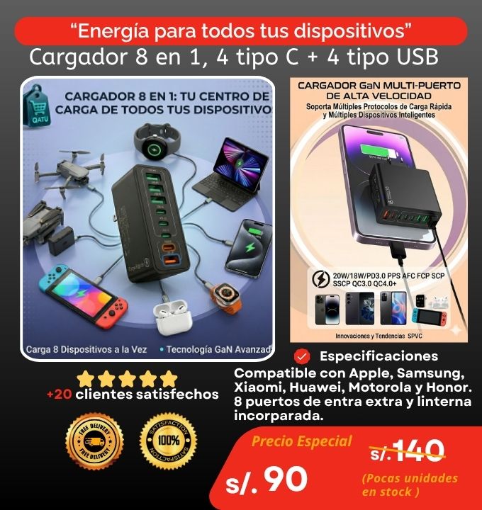 CARGADOR 8 EN 1
