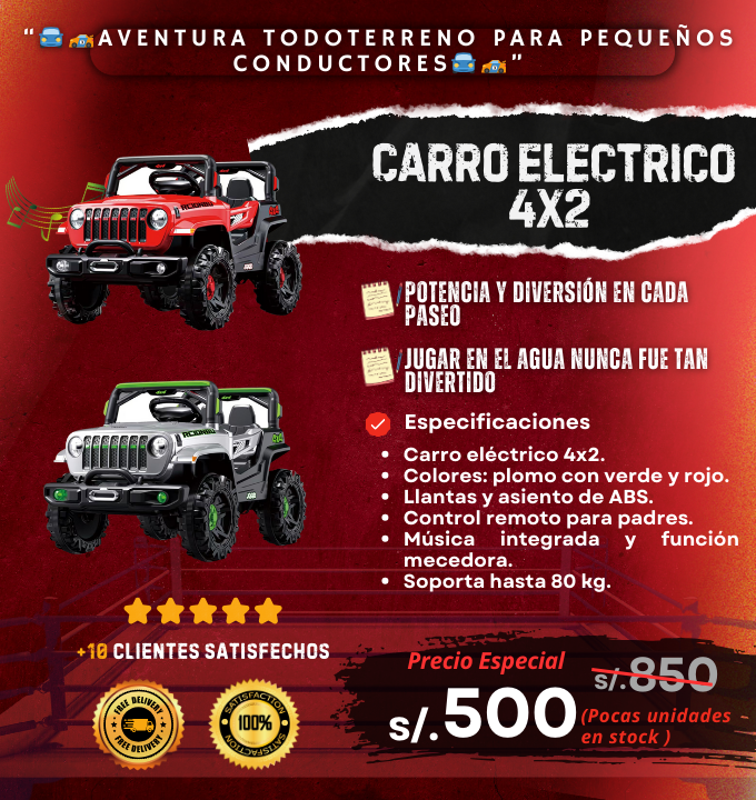 Carro Eléctrico todo terreno 4x2