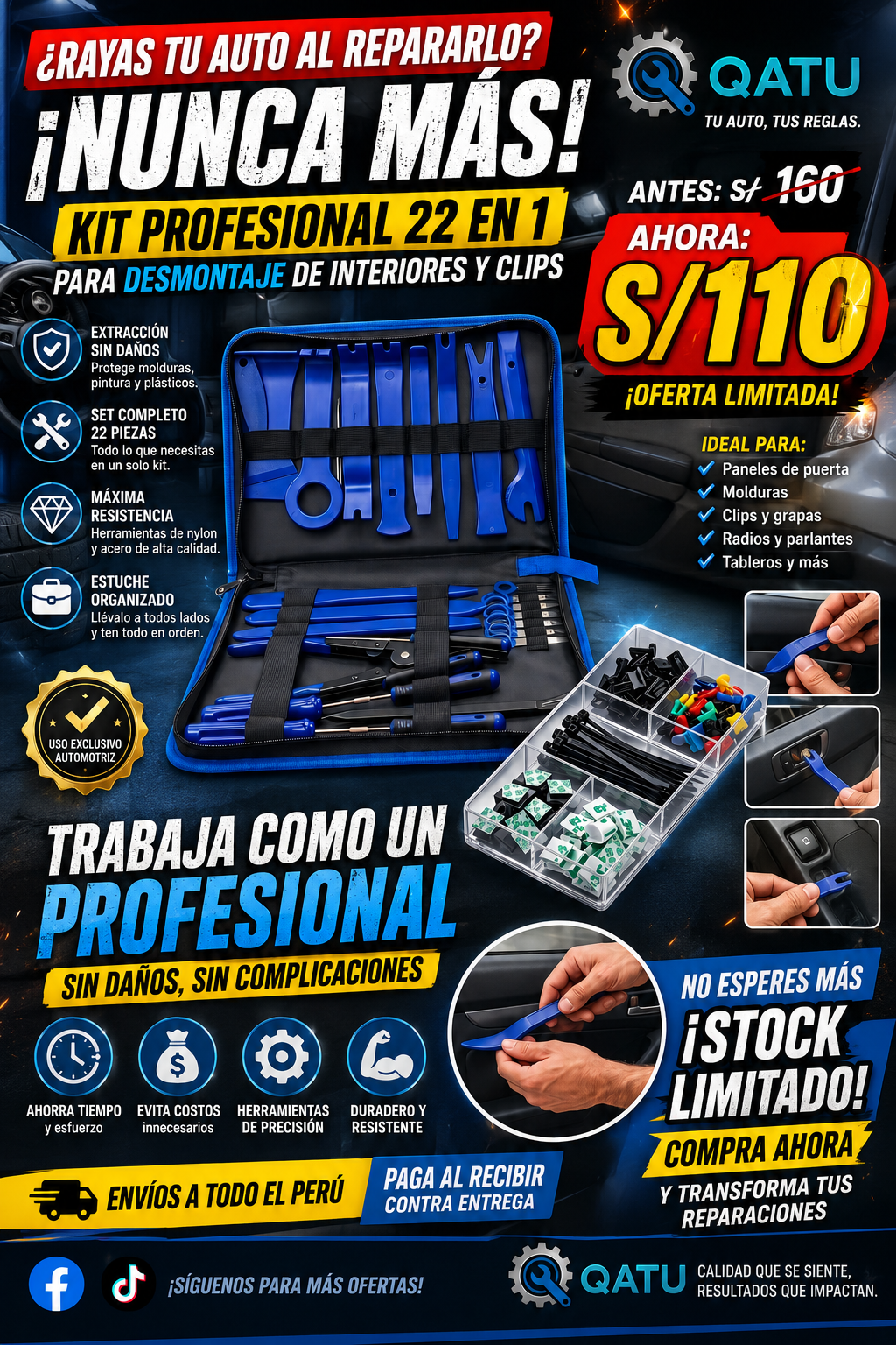 SET DE EXTRACCIÓN DE MOLDADURAS DE AUTOMÓVILES